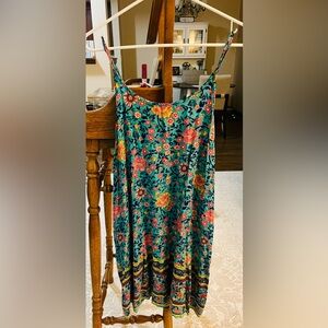 Turquoise Floral Dress-Qearal